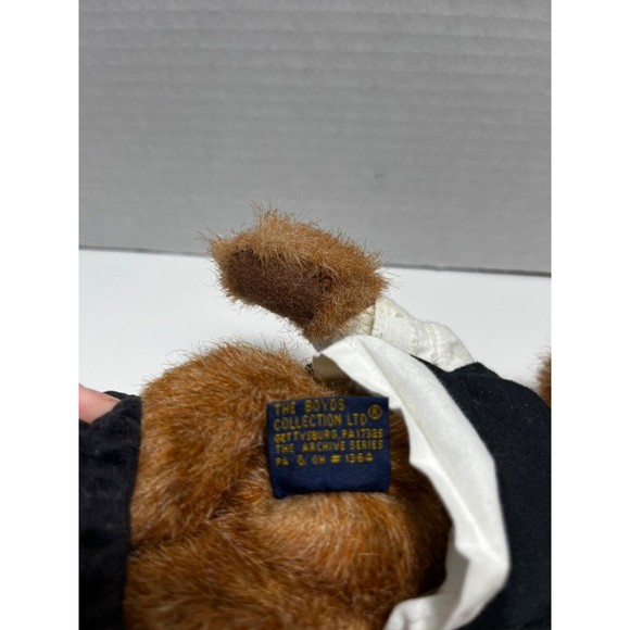 BOYDS BEAR EDMUND. Teddy Bear VELVET TROUSERS VEST 8" Jointed plush - Picture 6 of 9